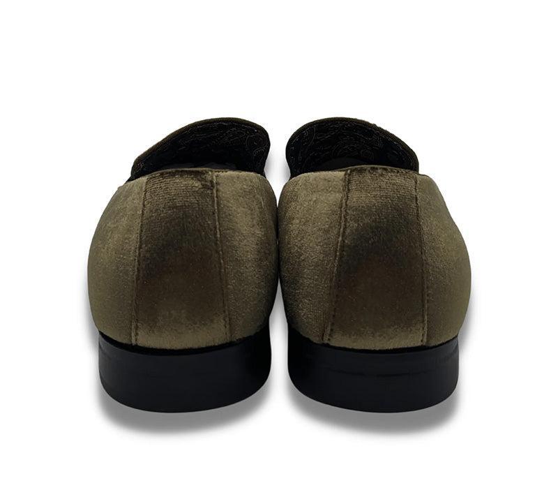 (Size 12) Olive Solid Velvet Loafer Product Image