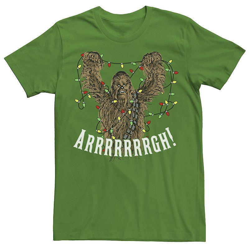 Mens Star Wars Chewbacca Roar Christmas Lights Tee Product Image