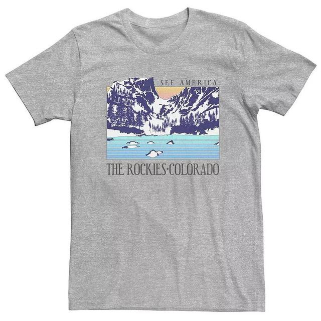 Big & Tall The Rockies Colorado See America Tee, Mens Athletic Grey Product Image