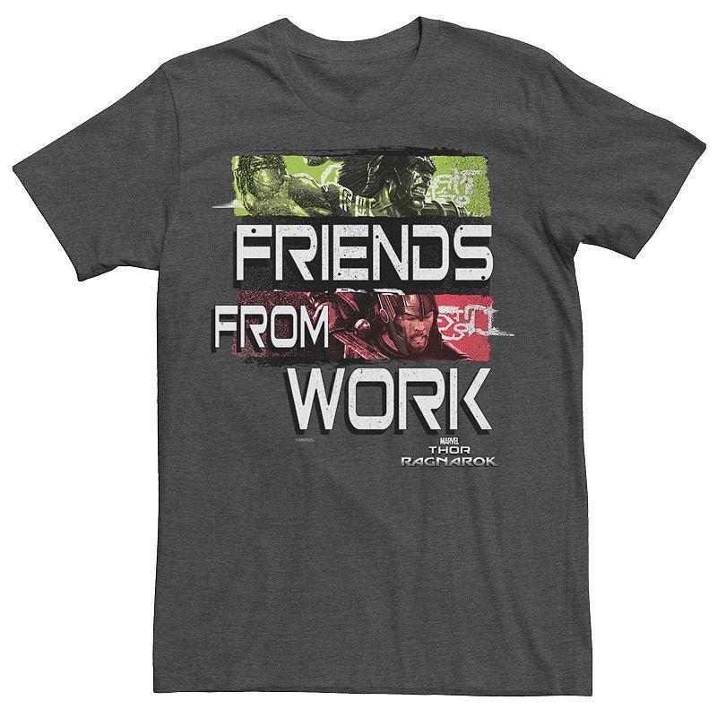 Mens Marvel Thor Ragnarok Friends From Work Text Quote Graphic Tee Grey Heather Product Image