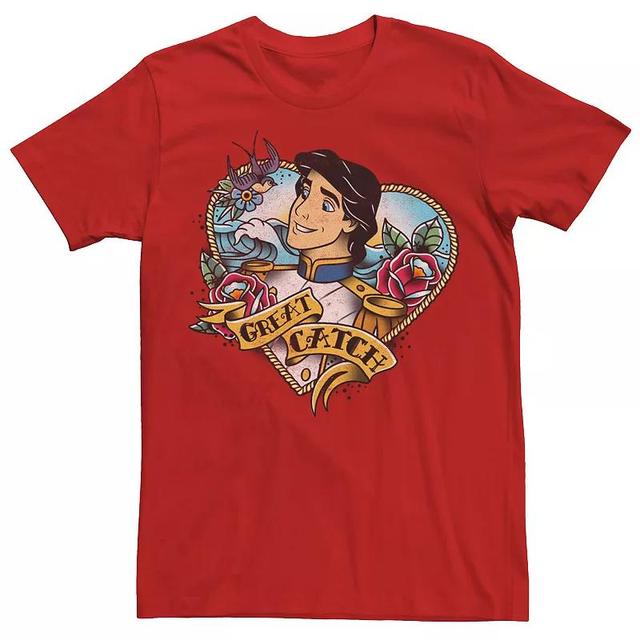 Mens Disney Prince Eric Great Catch Tattoo Style Portrait Tee Product Image