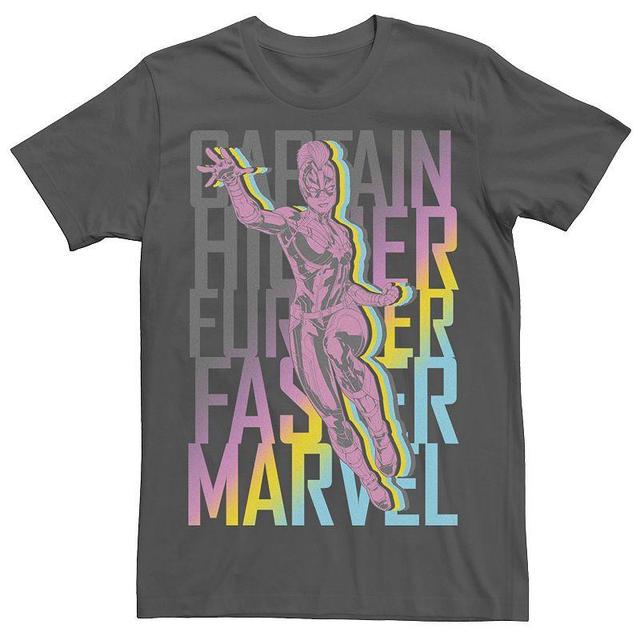 Mens Marvel Captain Marvel Flying Color Grade Word Stack Graphic Tee Grey Product Image