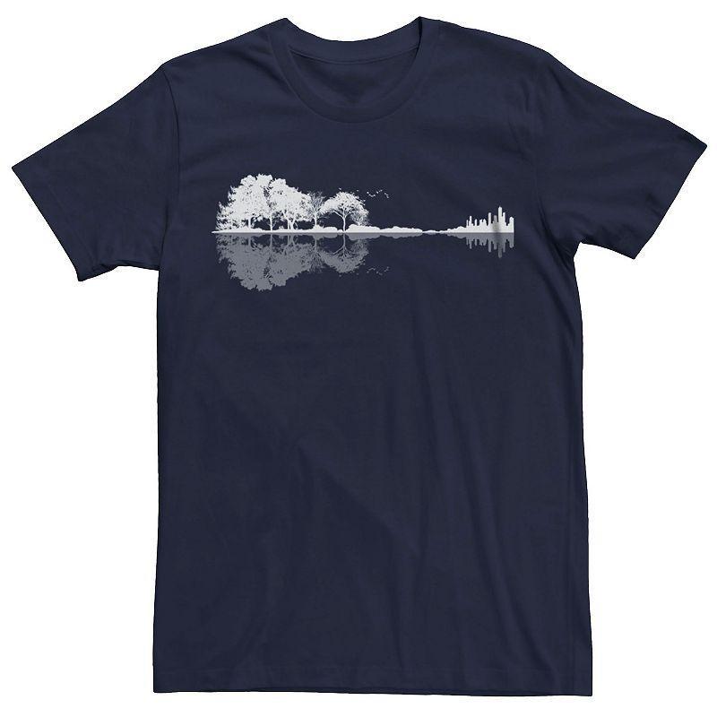 Mens Forest Guitar Reflection Graphic Tee Blue Product Image