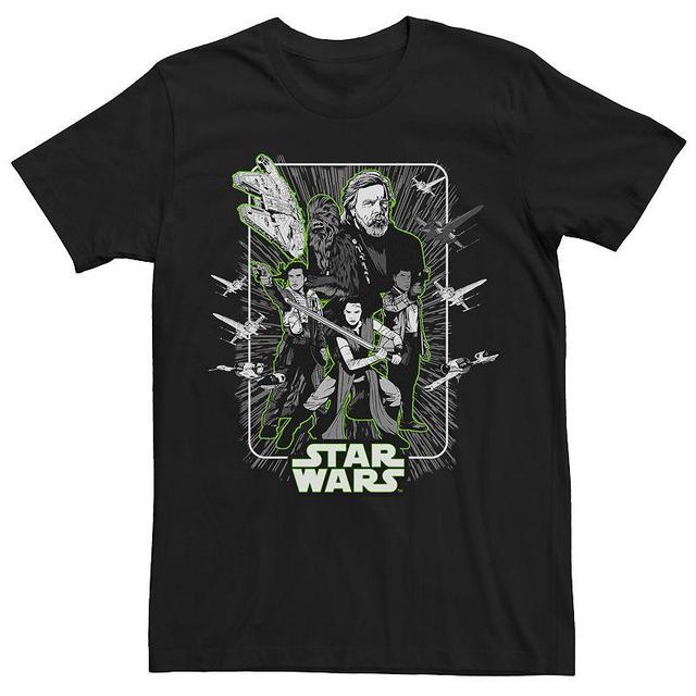 Mens Star Wars Neon Heroes Tonal Poster Tee Product Image