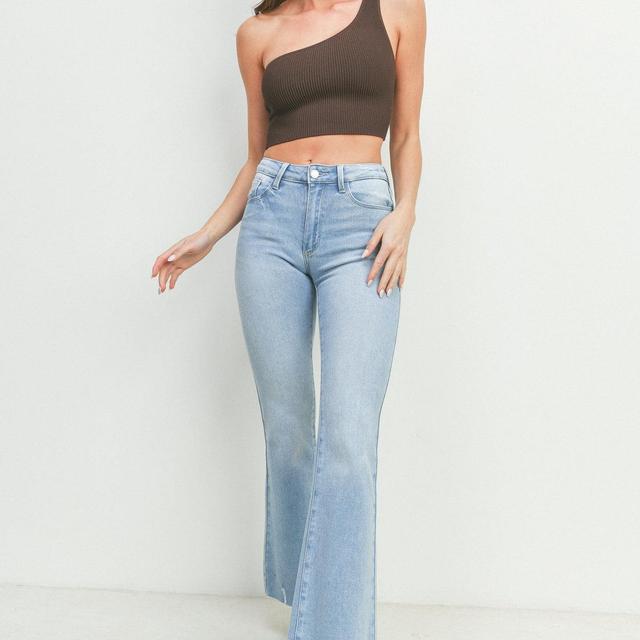 Madison High Waist Cropped Flare Jeans Product Image