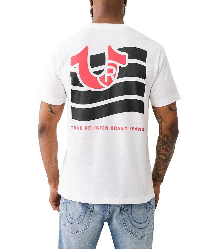 True Religion Short Sleeve Horseshoe Flag Printed Graphic T-Shirt Product Image