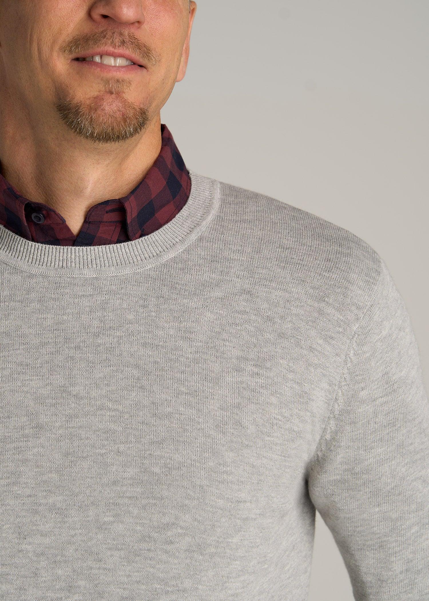 Everyday Crewneck Tall Men's Sweater in Grey Mix Male Product Image