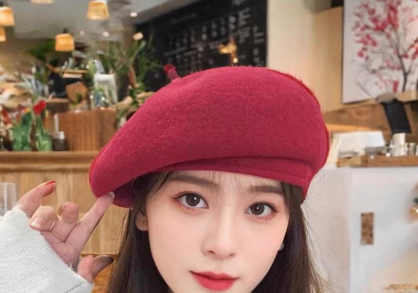 Metal Plate Wool Beret Hat product image