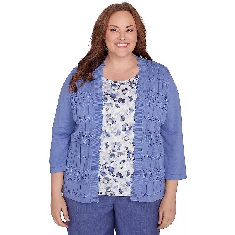 Plus Size Alfred Dunner 2-in-1 Cozy Patterned Top, Womens Product Image