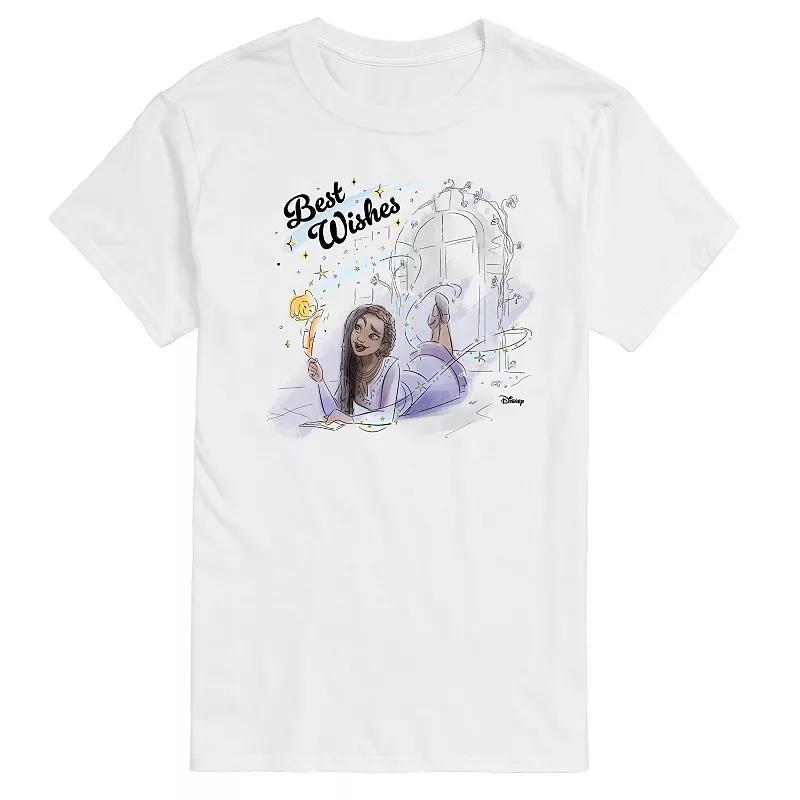 Disneys Wish Asha and Star Mens Best Wishes Graphic Tee Product Image