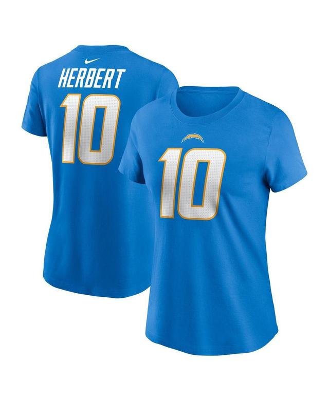 Womens Nike Justin Herbert Powder Blue Los Angeles Chargers Player Name and Number T-shirt Product Image