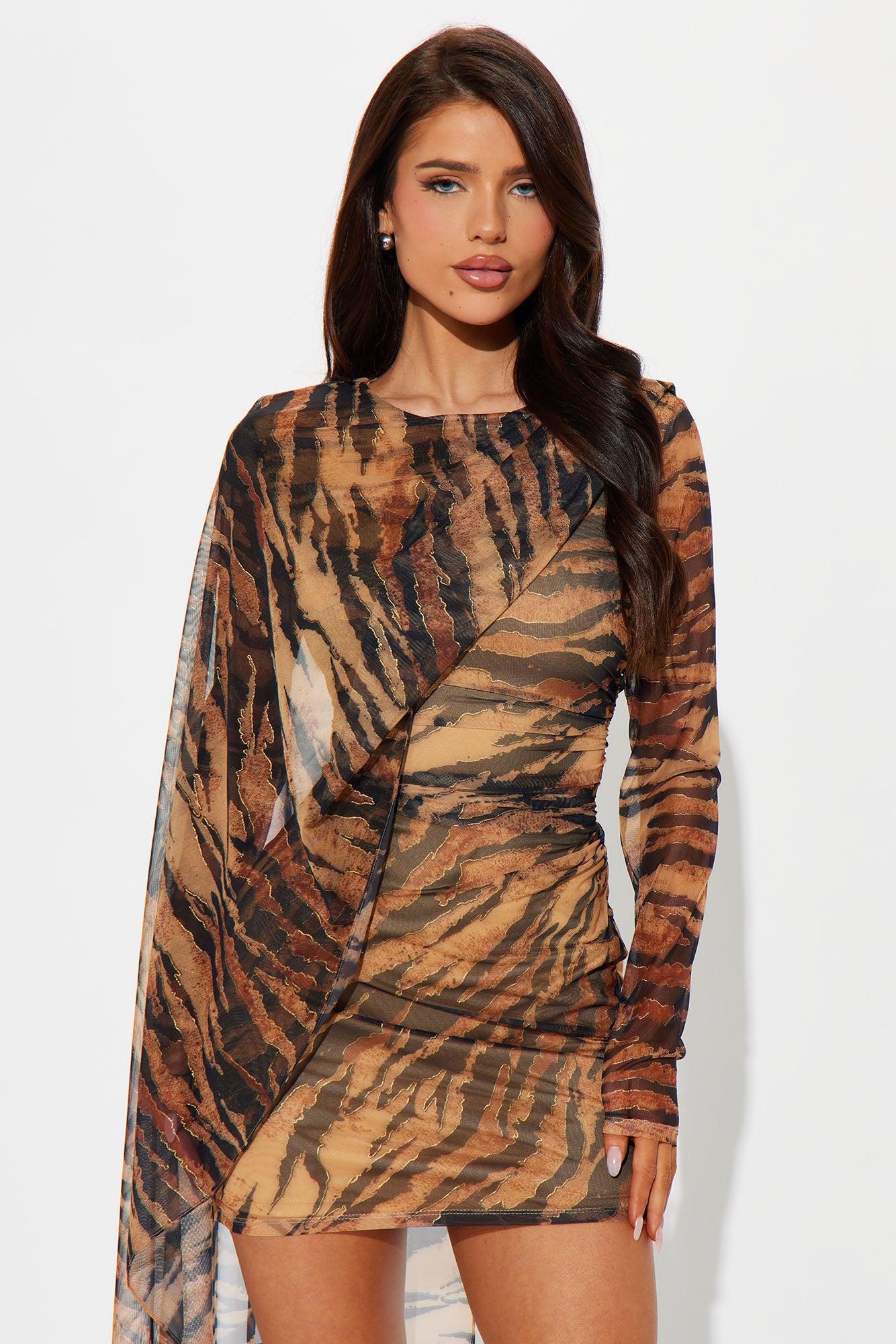 Wild Intentions Leopard Mesh Mini Dress - Leopard Product Image