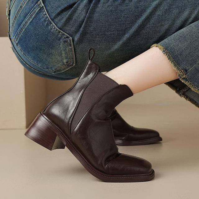 Square Toe Block Heel Chelsea Boots Product Image