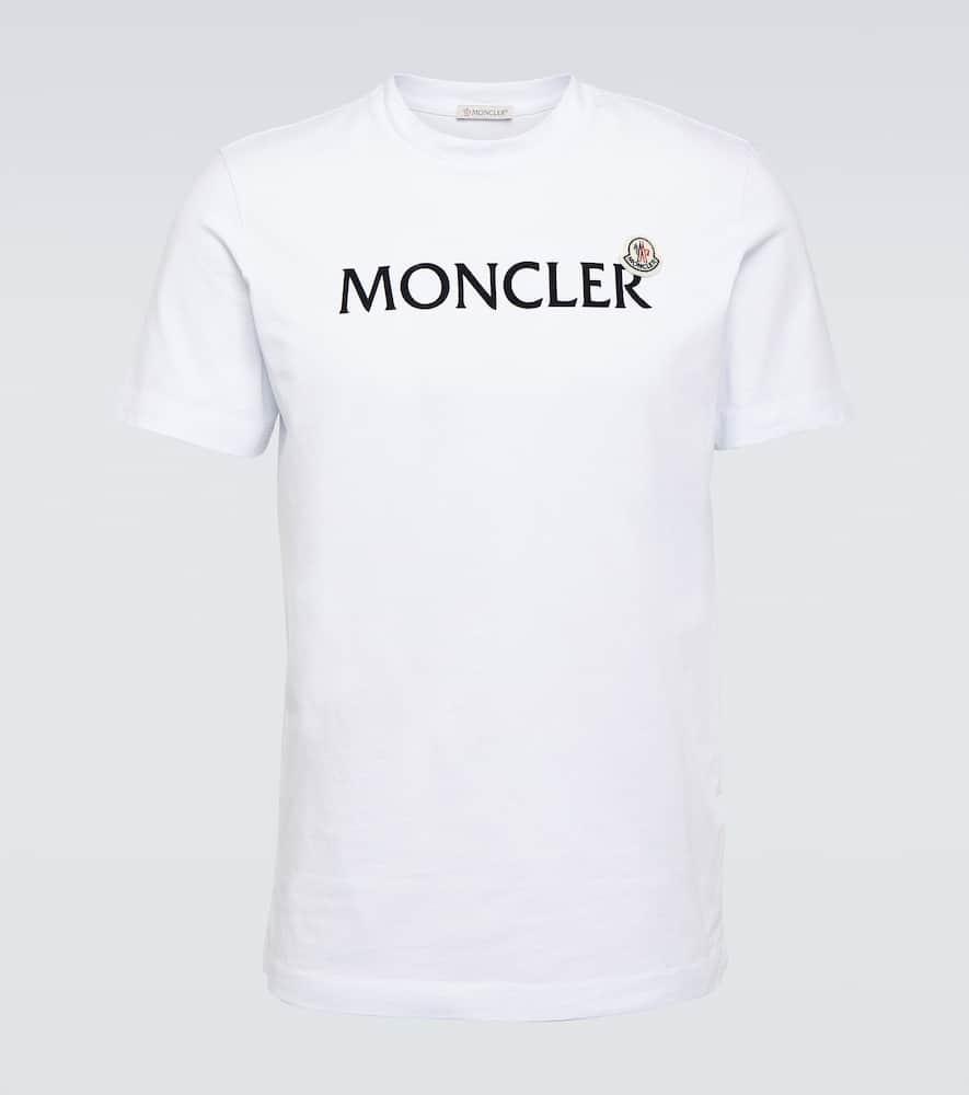 MONCLER Logo Cotton Jersey T-shirt In White Product Image