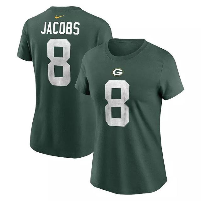 Womens Nike Josh Jacobs Bay Packers Player Name & Number T-Shirt Product Image