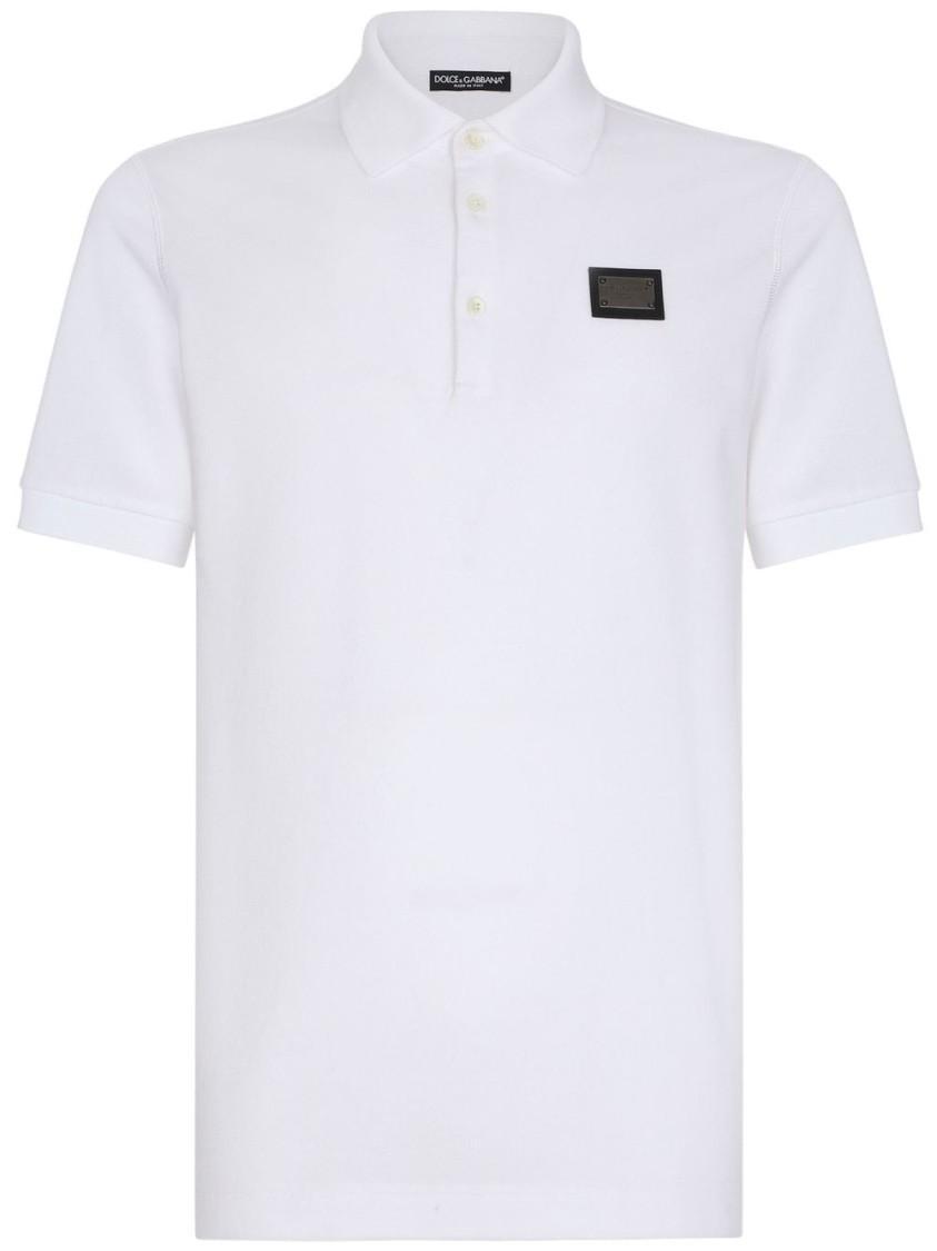 Polo With Logo Tag In White Product Image