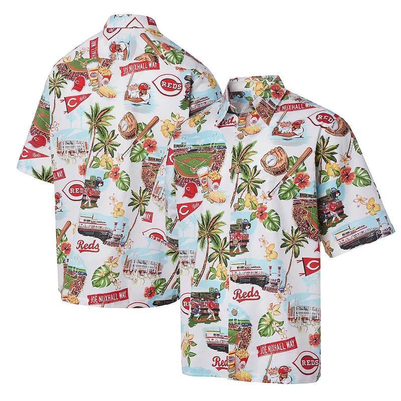 Mens Reyn Spooner White Cincinnati Reds Scenic Button-Up Shirt Product Image