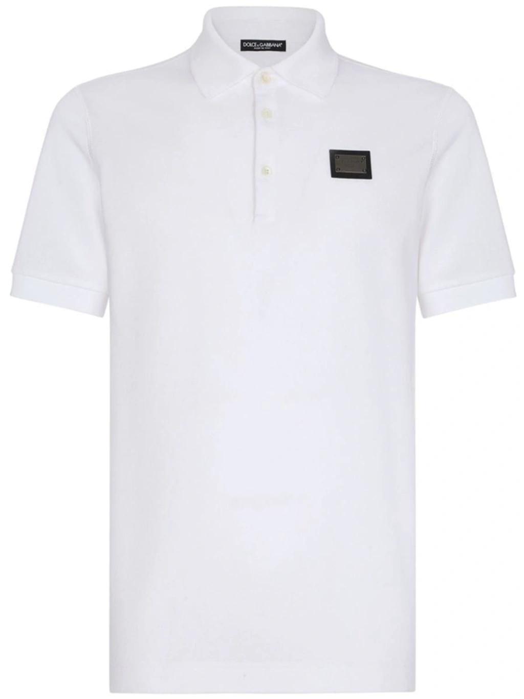 Polo With Logo Tag In White Product Image