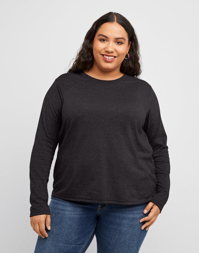 Hanes Originals Womens Tri-Blend Long-Sleeve T-Shirt (Plus Size) Eco White 4X Product Image