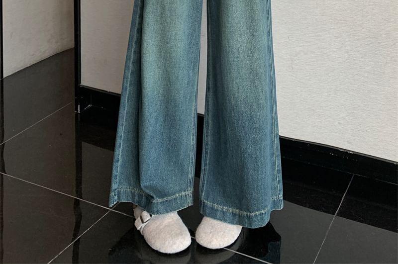 High Rise Washed Wide Leg Jeans Product Image