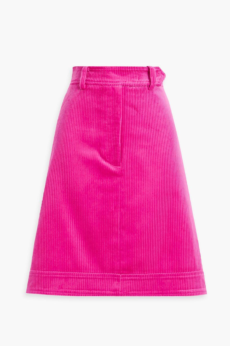 Cotton-corduroy Mini Skirt In Magenta Product Image