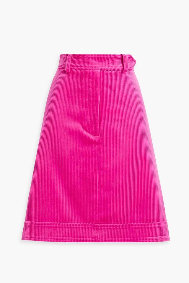 Cotton-corduroy Mini Skirt In Magenta Product Image