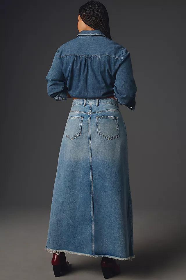 The Madi Front-Slit Denim Skirt by Pilcro Product Image