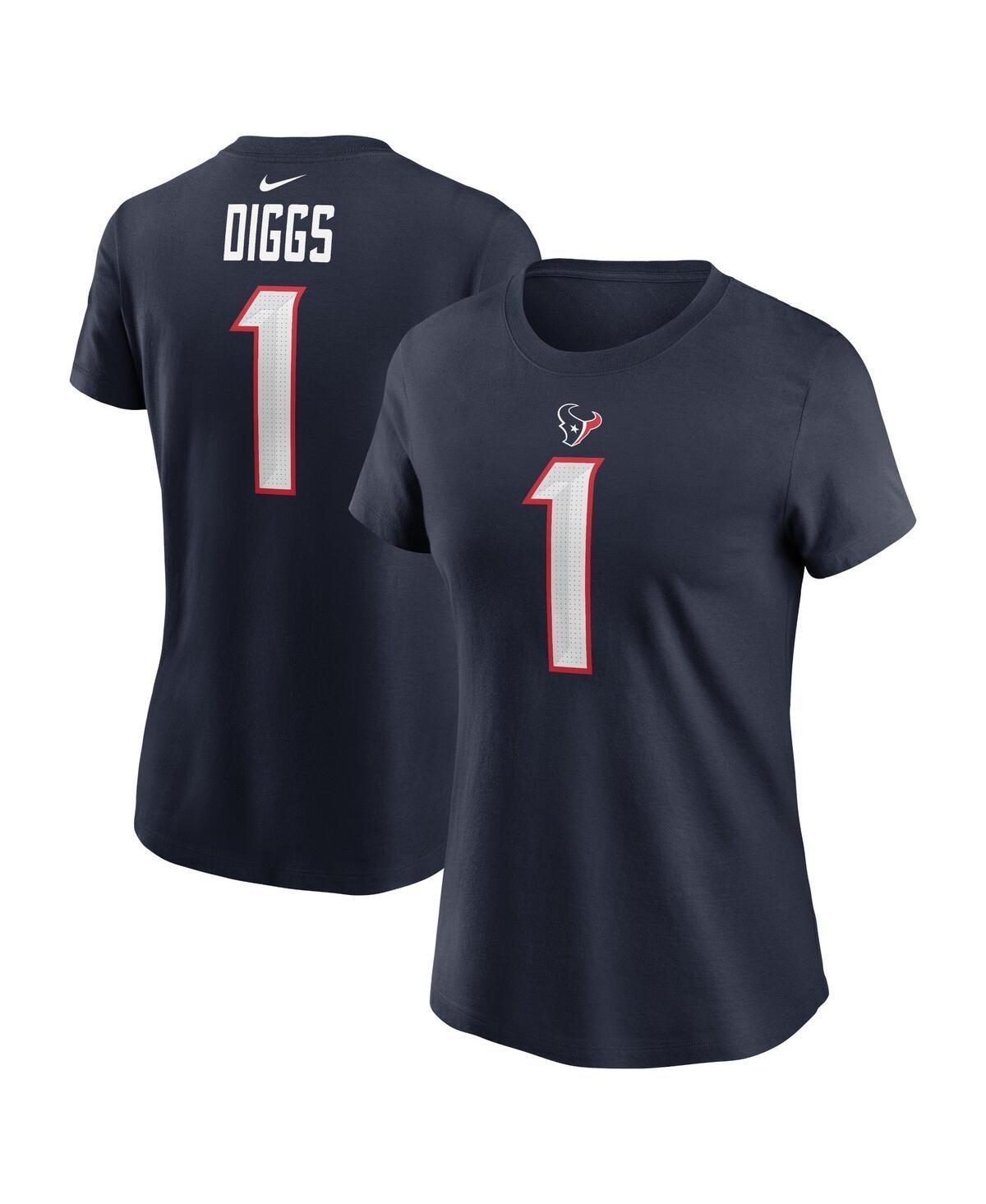 Nike Womens Stefon Diggs Navy Houston Texans Player Name Number T-Shirt Product Image