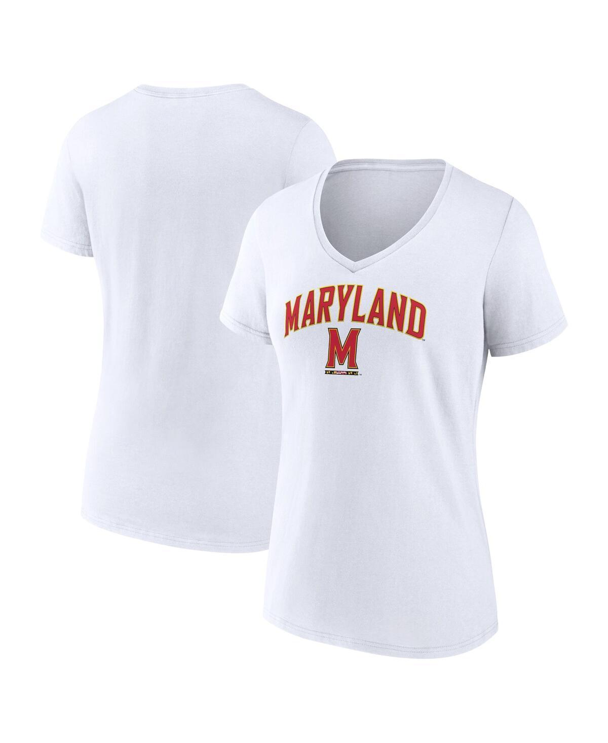 Womens Fanatics White Maryland Terrapins Evergreen Campus V-Neck T-shirt Product Image