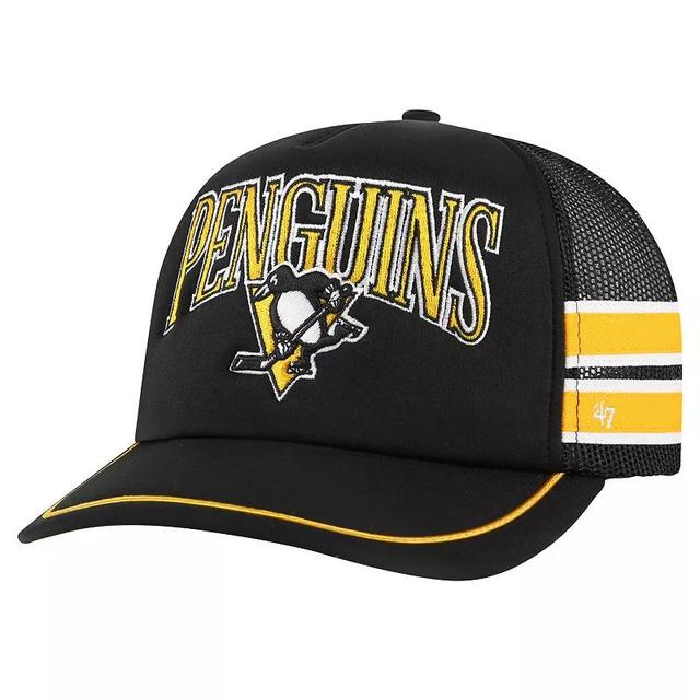 Mens 47 Pittsburgh Penguins Sideband Stripes Trucker Snapback Hat Product Image