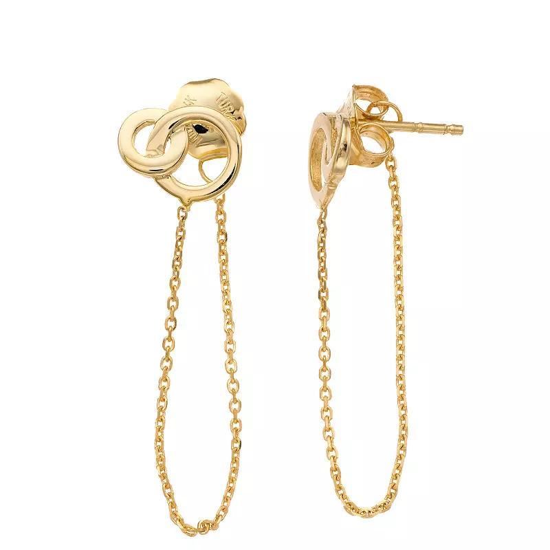 14k Gold Interlocking Circle Earrings, Womens Product Image