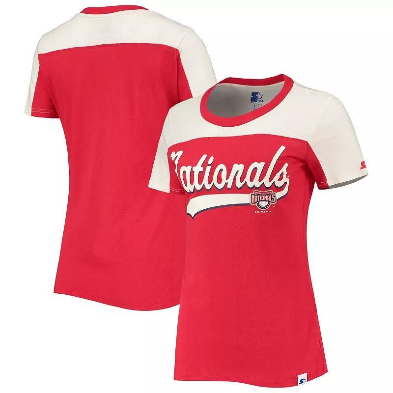 Womens Starter /White Washington Nationals Kick Start T-Shirt Product Image