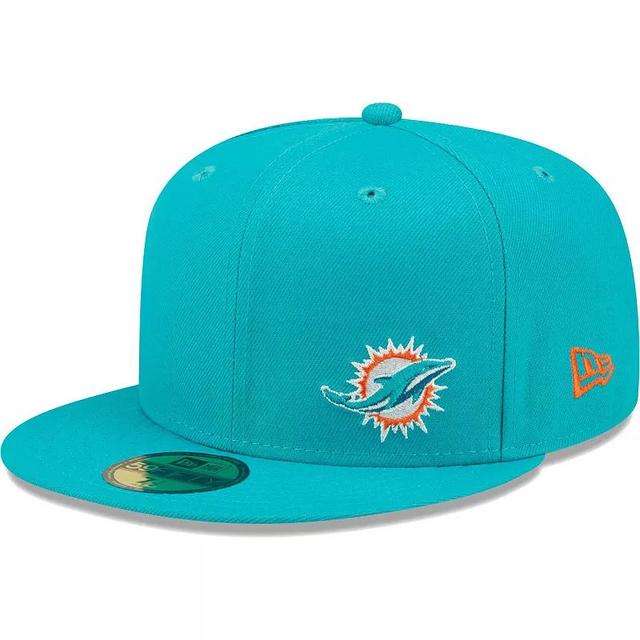 Mens New Era Aqua Miami Dolphins Flawless 59FIFTY Fitted Hat Turq/Blue Product Image