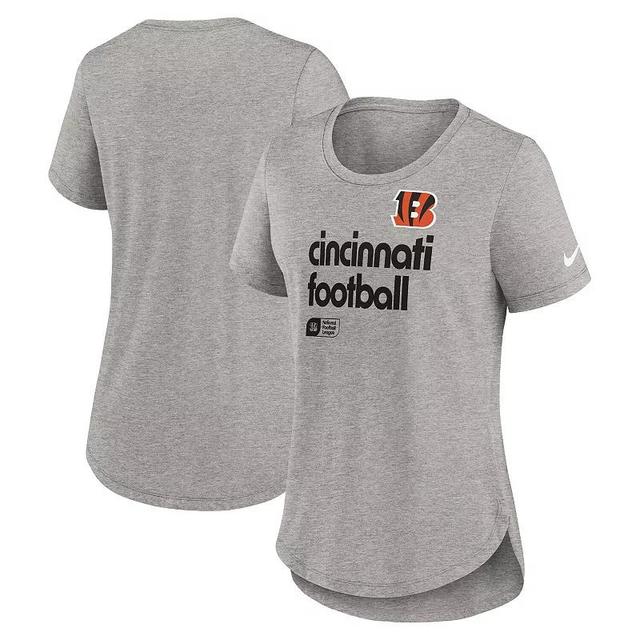 Womens Nike Heather Gray Cincinnati Bengals Fashion Tri-Blend T-Shirt Product Image