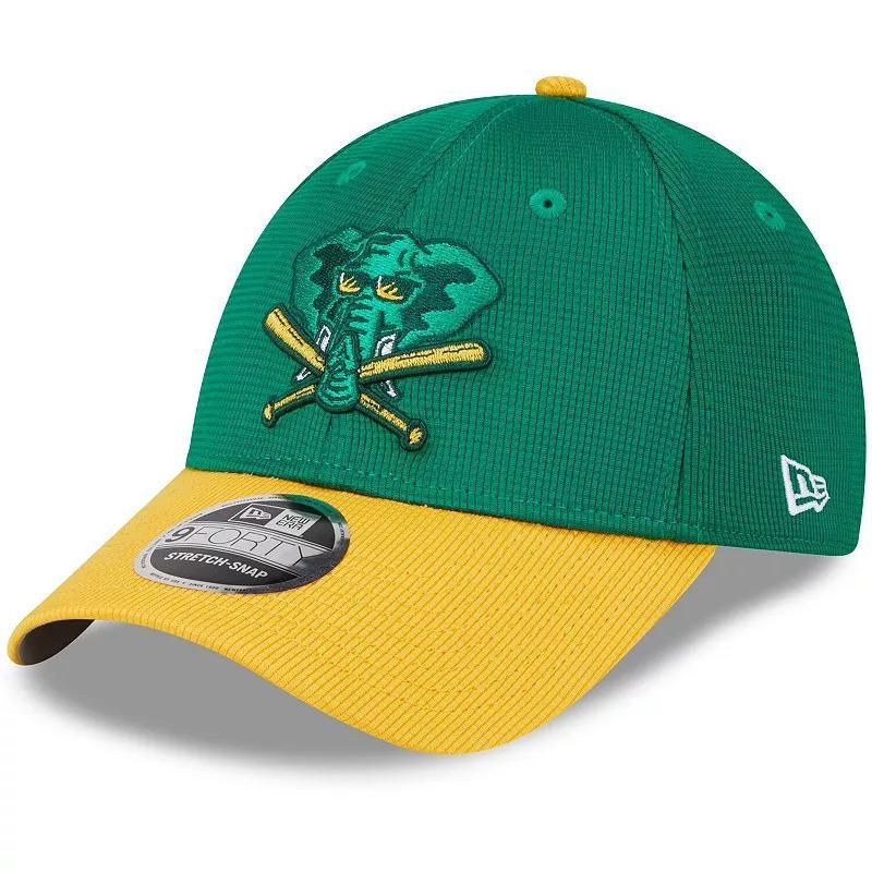 Mens New Era Kelly Oakland Athletics 2024 Batting Practice 9FORTY Adjustable Hat Product Image