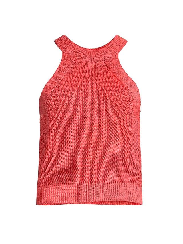 Womens Linen Halterneck Tank Top Product Image