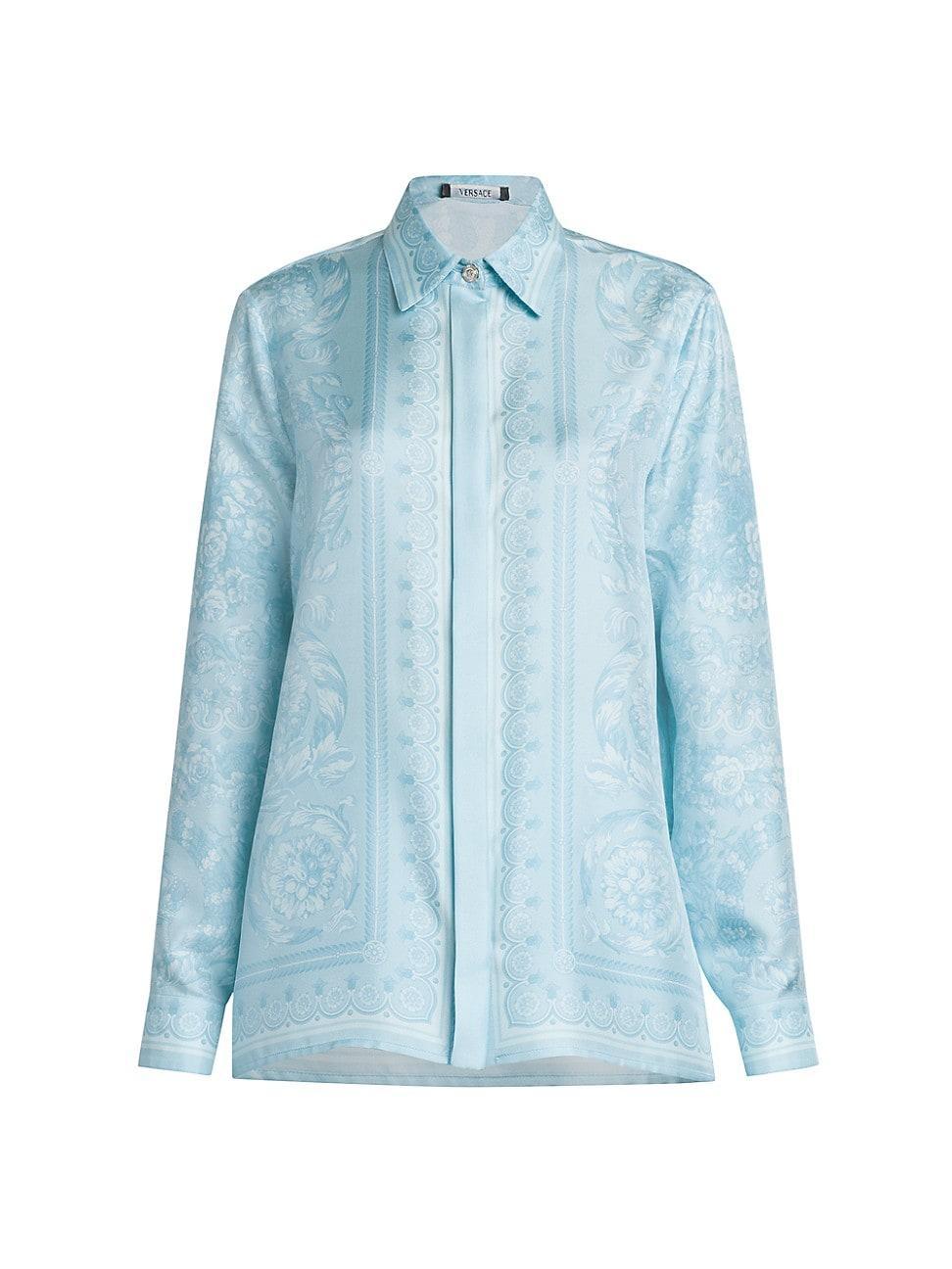 Womens Baroque Print Silk Twill Shirt Product Image