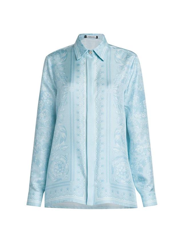 Womens Baroque Print Silk Twill Shirt Product Image