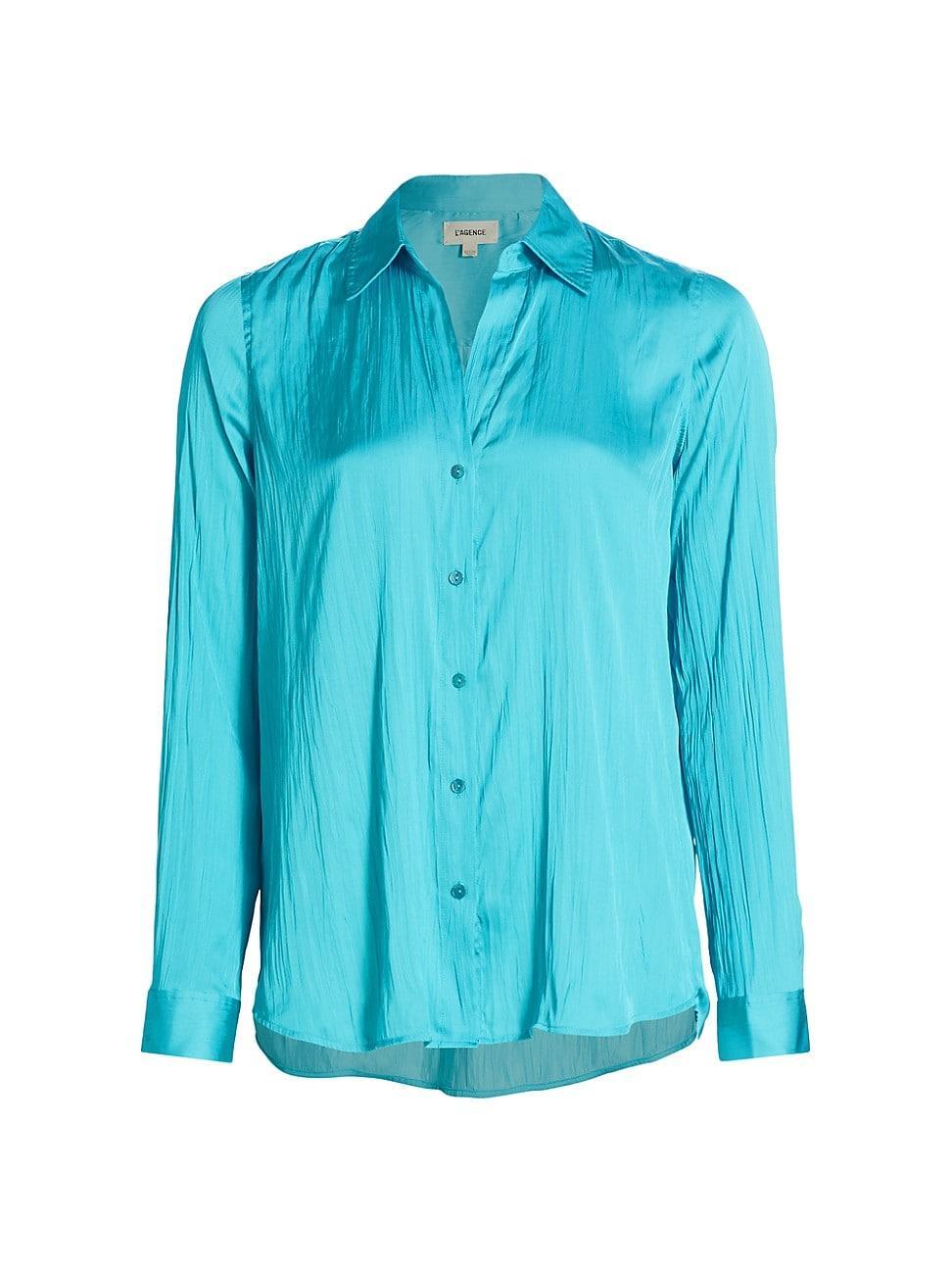 Nina Crinkled Satin Blouse Product Image