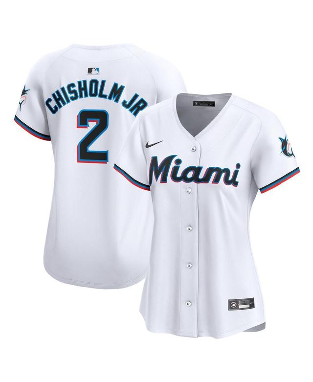 Nike Womens Jazz Chisholm Jr. White Miami Marlins Home Limited Player Jersey - White Product Image