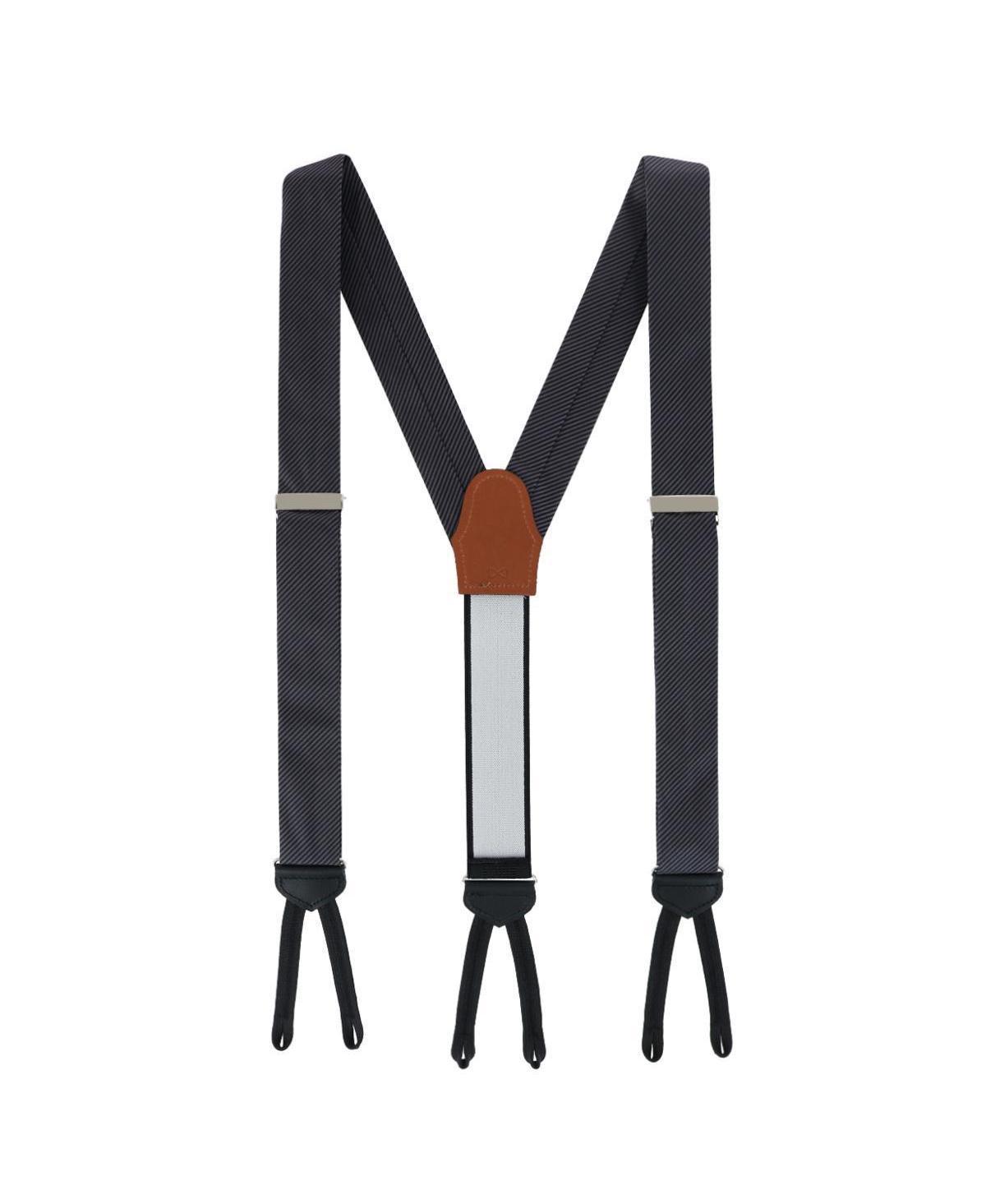 Trafalgar Mens Leyton Diagonal Lined Tone on Tone Silk Formal End Suspenders Product Image