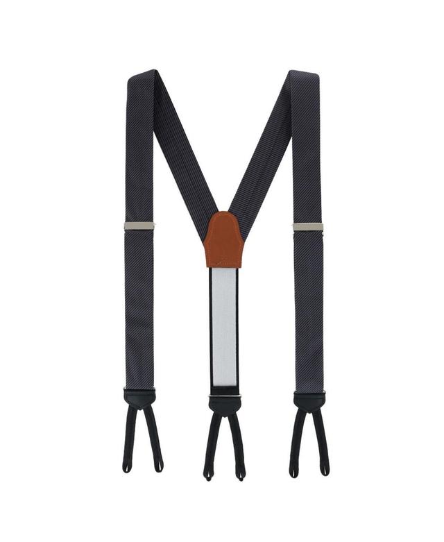 Trafalgar Mens Leyton Diagonal Lined Tone on Tone Silk Formal End Suspenders Product Image