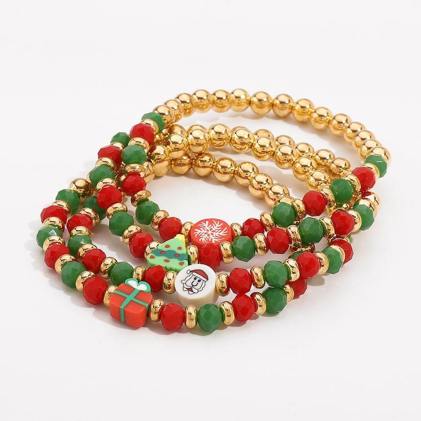 Set of 4: Christmas Beaded Bracelet Product Image