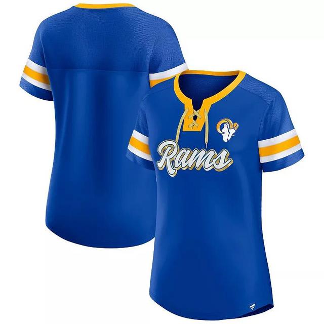 Womens Fanatics Branded Royal Los Angeles Rams Original State Lace-Up T-Shirt Product Image