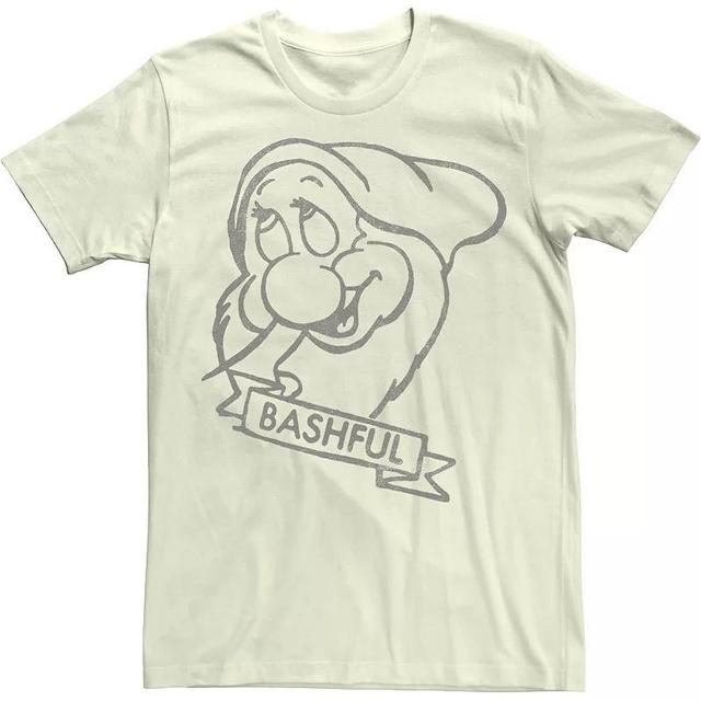 Mens Disney Snow White Bashful Line Art Big Face Tee Product Image