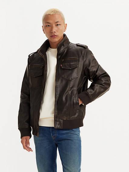 Levi's Leather Aviator Bomber Jacket - Men's Product Image