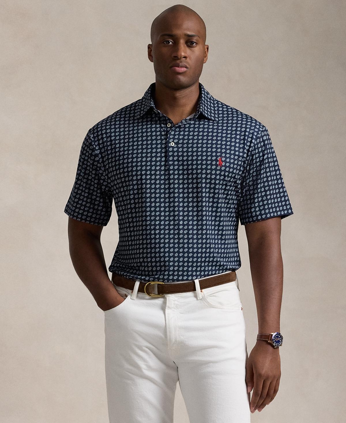 Polo Ralph Lauren Mens Big & Tall Foulard-Print Performance Polo Shirt Product Image