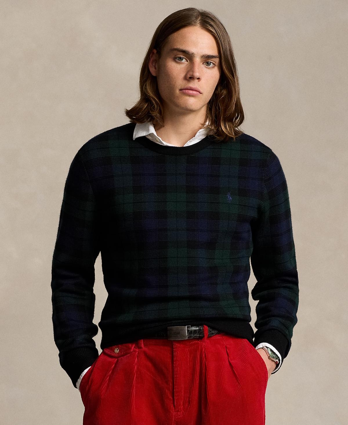 Polo Ralph Lauren Mens Plaid Washable Wool Sweater Product Image