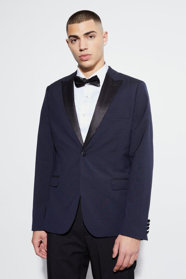 Skinny Tuxedo Single Breasted Suit Jacket | boohooMAN USA Product Image