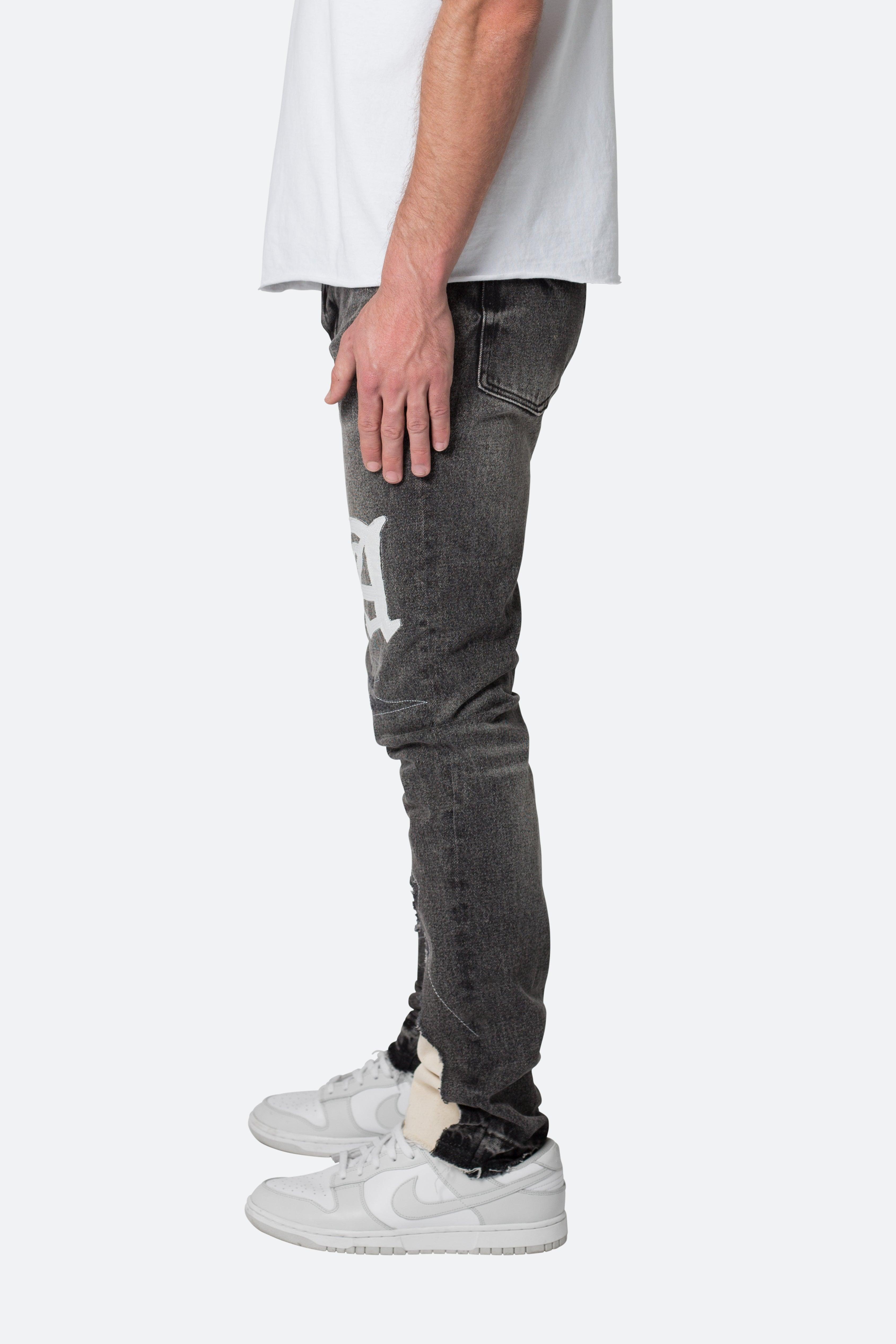 D198 War Straight Denim - Black/White Product Image